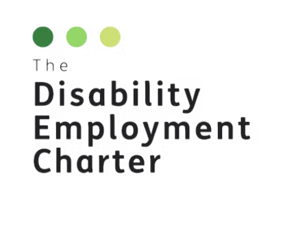  The Disability Employment Charter logo, featuring three green circles above the words “The Disability Employment Charter” in black text on a white background.